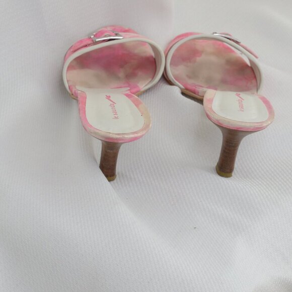 Vintage Y2K Pink Heeled Mules Buckle Sz 7.5 - Picture 7 of 9